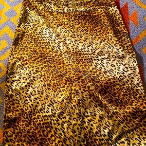Leopard Satin Sexy Pencil Skirt